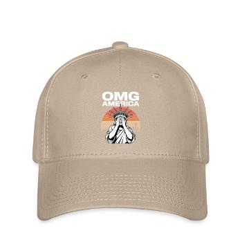 OMG America , Freiheitsstatue weint - Flexfit Cap - Khaki - Vorne