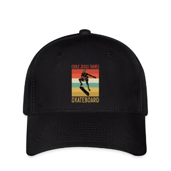 Skateboard Geschenke Skateboardfahrer Outfits - Flexfit Cap - Schwarz - Vorne