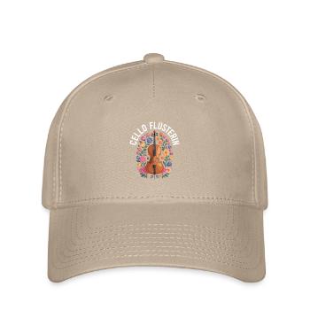 Cello Flüsterin mit Blumen Cellistin - Flexfit Cap - Khaki - Vorne