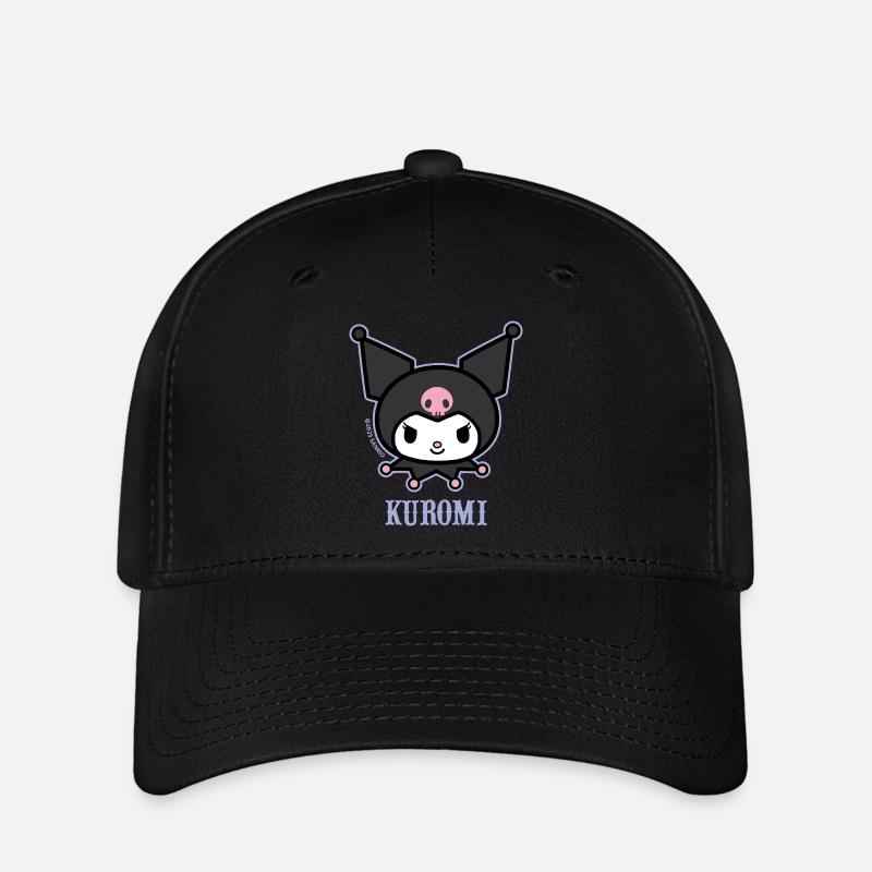 Kuromi Portrait With Lettering - Flexfit Cap - black
