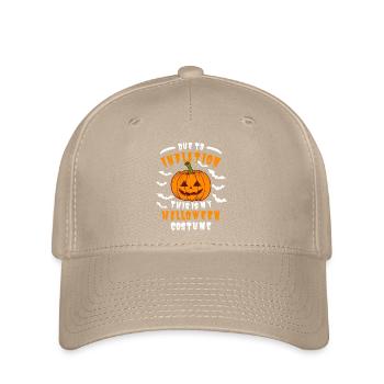 Inflation Halloween Spruch - Flexfit Cap - Khaki - Vorne