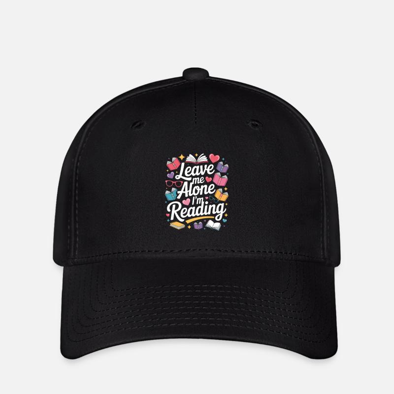 Lass mich alleine, ich lese! Bücherwurm Lesen - Flexfit Cap - Schwarz