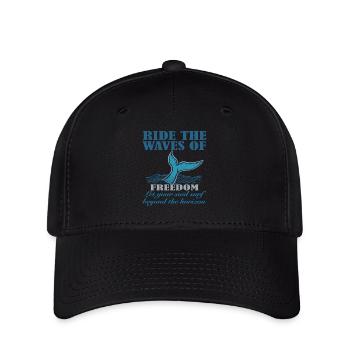 Surfez sur les vagues de la liberté Surfez sur le - Casquette Flexfit - noir - Devant
