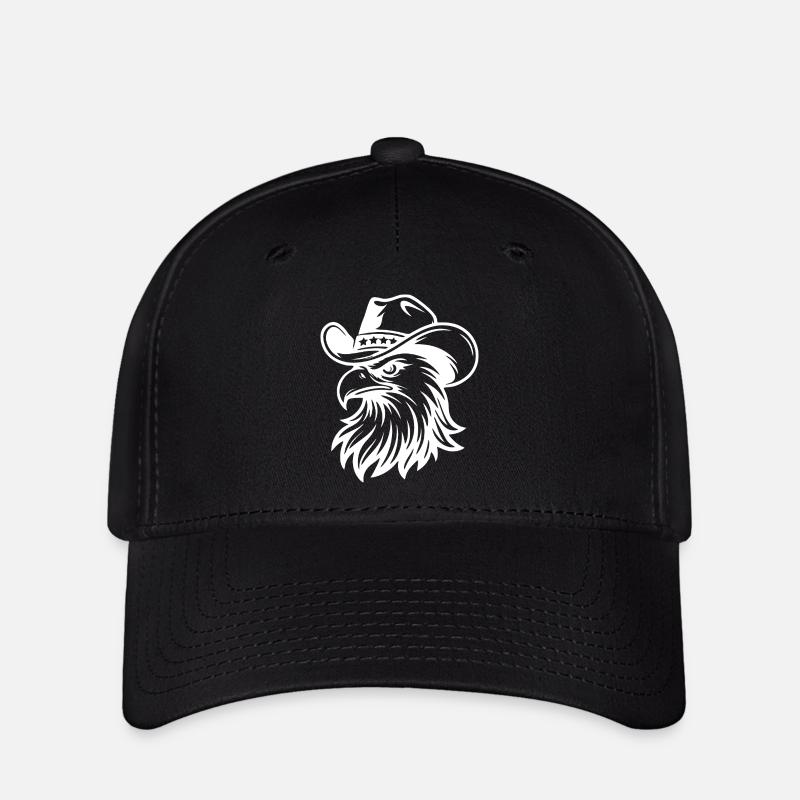 Patriotischer Weißkopfseeadler Illustration - Flexfit Cap - Schwarz