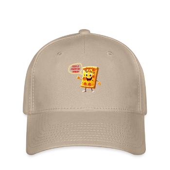 Pizza, Ich Liebe Pizza - Flexfit Cap - Khaki - Vorne