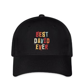 Bester David Ever Retro Vorname Text Spruch - Flexfit Cap - Schwarz - Vorne