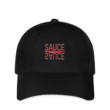 Sauce Spiegelbild Schriftzug Kunst - Flexfit Cap - Schwarz - Vorne