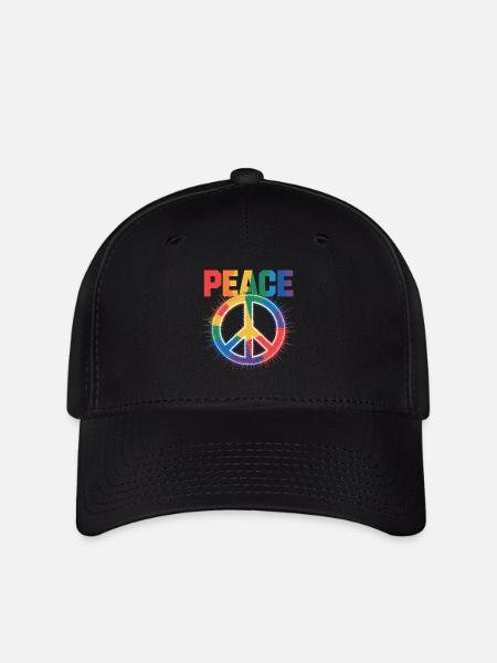 Peace Rainbow Queer Gay Pride Day - Casquette Flexfit - noir