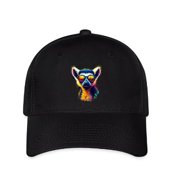 Dj Lemur with Sunglasses T-Shirt - Flexfit Cap - black - Front