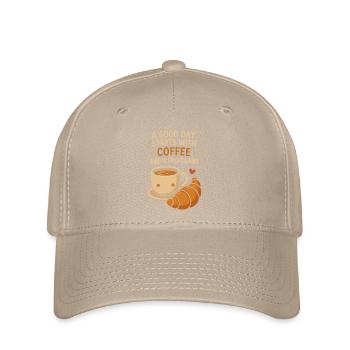 Une bonne journée commence par un café et un croissant - Casquette Flexfit - kaki - Devant