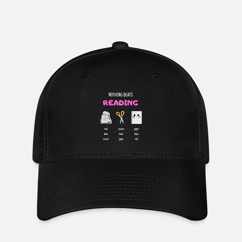 Rien ne vaut la lecture de pierre, de papier, de ciseaux - Casquette Flexfit - noir