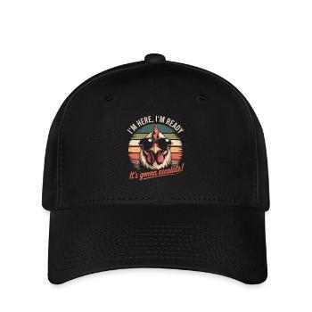 Im Here Ready It Escalates Eh Chicken Party Retro - Flexfit Cap - black - Front