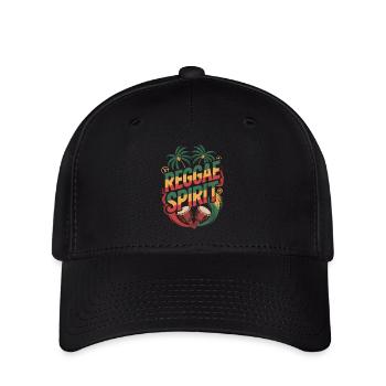  Reggae Spirit Tropische Palmen Djembe Trommeln - Flexfit Cap - Schwarz - Vorne