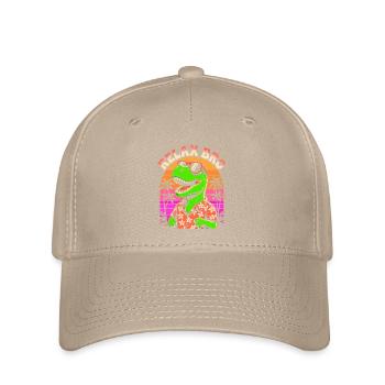 Relax Bro - T-Rex Dinosaurier - Entspannter Spruch - Flexfit Cap - Khaki - Vorne