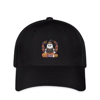 Hexen-Kürbis Geisterleser Design - Flexfit Cap - Schwarz - Vorne