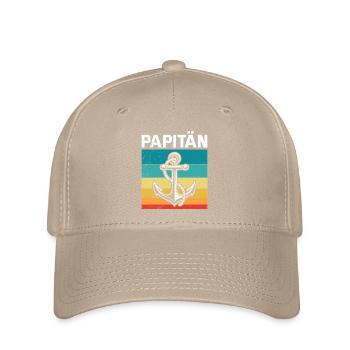 Zukünftiger Vater PAPITÄN Retro Lustiges - Flexfit Cap - Khaki - Vorne