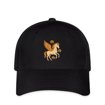 Winged steed with pumpkins - Flexfit Cap - black - Front