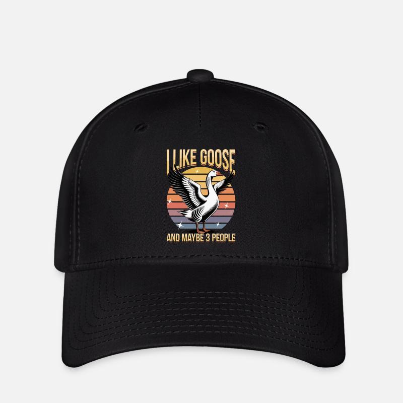 Funny Bird Goose - Flexfit Cap - Schwarz