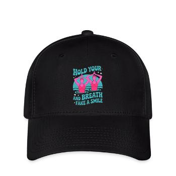 Synchronschwimmen Kunstschwimmen Wassersport - Flexfit Cap - Schwarz - Vorne