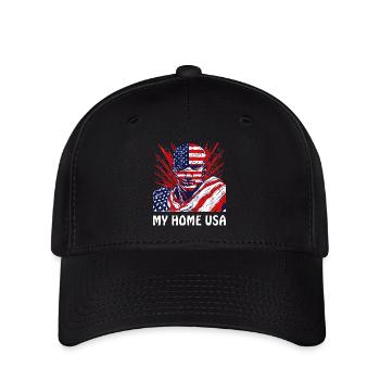 MAN MY HOME USA - Flexfit Cap - black - Front