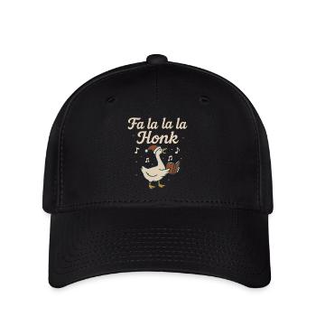 Weihnachtsgans Fa La La La Honk Lustiger Feiertag - Flexfit Cap - Schwarz - Vorne