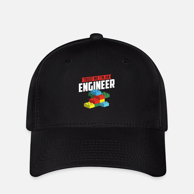 Croyez-moi, je suis un ingénieur Brick Builder Block Build - Casquette Flexfit - noir