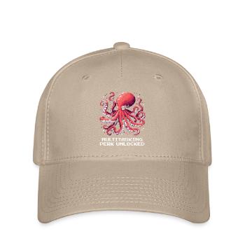 Multitasking Ability Unlocked | Octopus - Flexfit Cap - khaki - Front