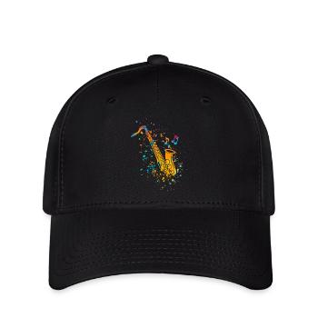 Saxophone Jazz Saxophoniste Musiciens d’orchestre - Casquette Flexfit - noir - Devant