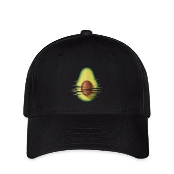 Avocado Glitch Graphic - Flexfit Cap - black - Front