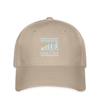Roboter Evolution Fortschritt Mensch Zukunft - Flexfit Cap - Khaki - Vorne