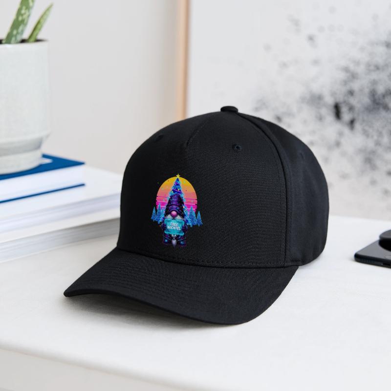 Cyberpunk Code Wichtel - Synthwave Xmas Nerd Flexfit Cap