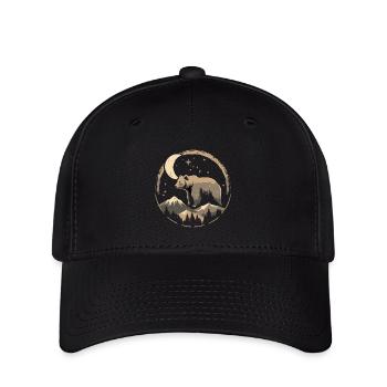 L’ours du sentier de la lune dans le paysage montagneux - Casquette Flexfit - noir - Devant