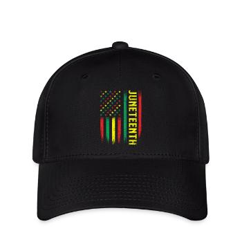 Juneteenth – Fierté de la mélanine des racines africaines - Casquette Flexfit - noir - Devant