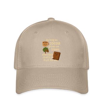 Le chocolat compte comme un fruit – drôle de dicton du cacao - Casquette Flexfit - kaki - Devant
