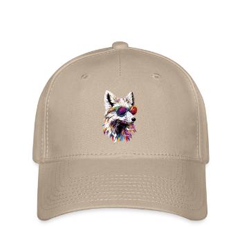 Polarfuchs Schneefuchs Eisfuchs Süßer Weißer Fuchs - Flexfit Cap - Khaki - Vorne
