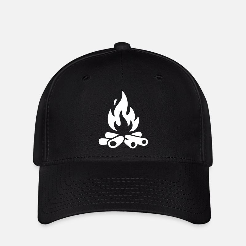 Bois de chauffage pour feu de camp - Casquette Flexfit - noir