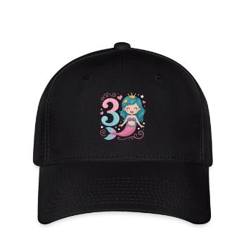 Mermaid 3rd Birthday 3 Years - Flexfit Cap - black - Front
