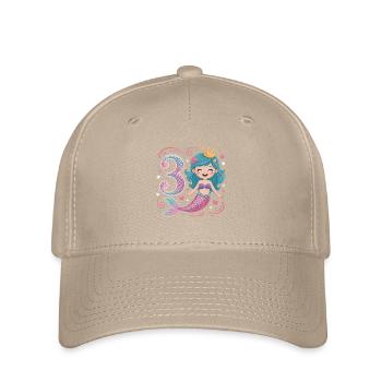 Mermaid 3rd Birthday 3 Years - Flexfit Cap - khaki - Front