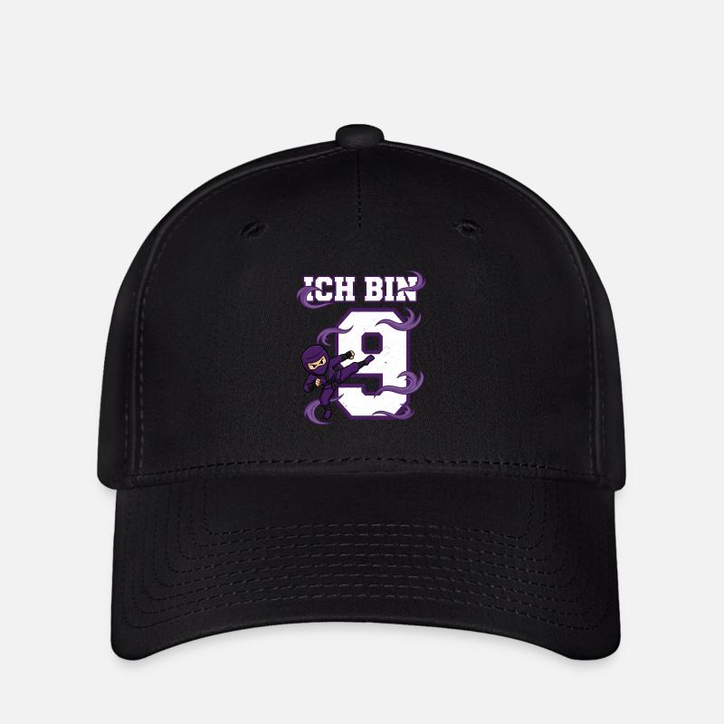 Sono 9 Ninja, 9° compleanno Karate Viola - Flexfit Cap - nero