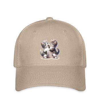 Kitten Friendship Illustration - Flexfit Cap - khaki - Front