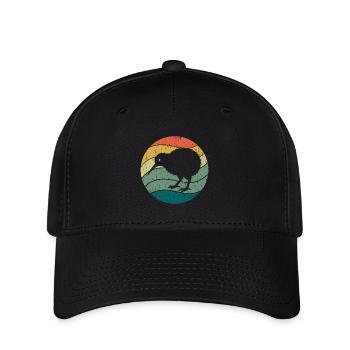 New Zealand Cute Kiwi Bird Retro Vintage - Flexfit Cap - black - Front