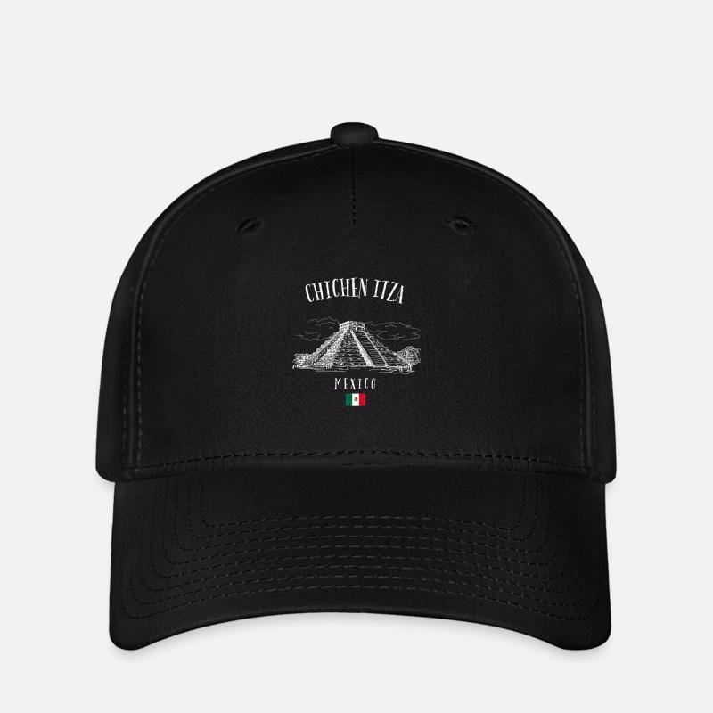 Chichen Itza Pyramid Mexico - Flexfit Cap - black