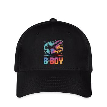 B-Boy Breakdance Streetstyle Breakdancer - Flexfit Cap - Schwarz - Vorne
