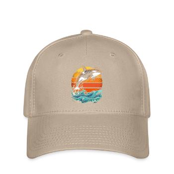 Orca im Sonnenuntergang - Flexfit Cap - Khaki - Vorne