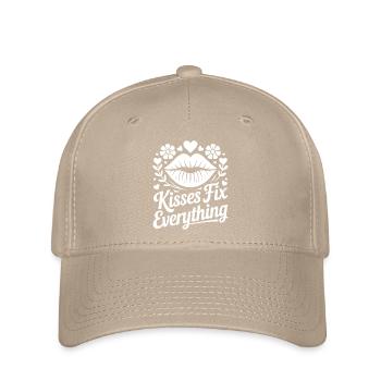 Küsse Retten Alles Lippen Design - Flexfit Cap - Khaki - Vorne