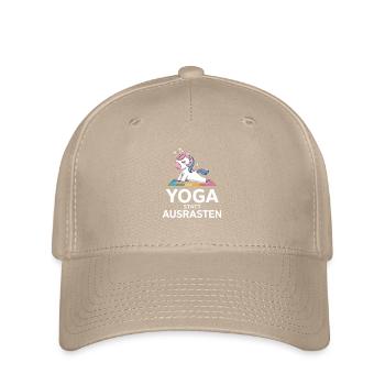  Yoga Statt Ausrasten Einhorn Yoga Motiv Für - Flexfit Cap - Khaki - Vorne
