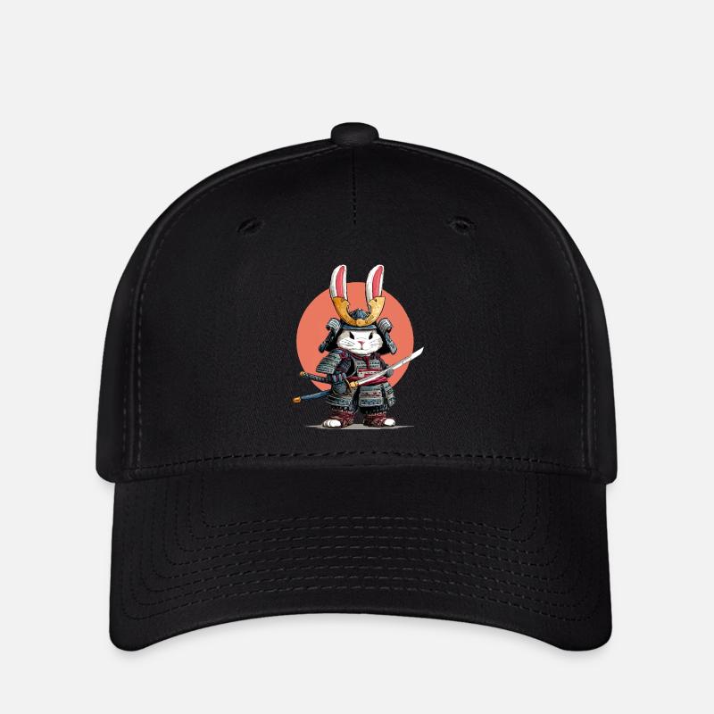 Bunny Samurai Warrior - Flexfit Cap - black