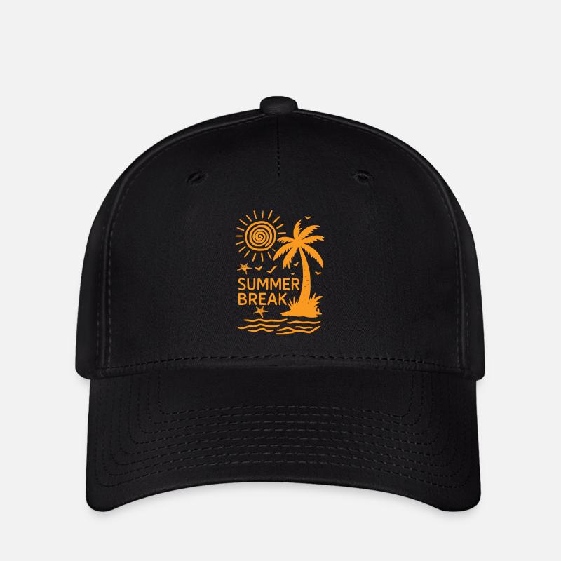 Summer Break Palm Island Vibes - Flexfit Cap - black