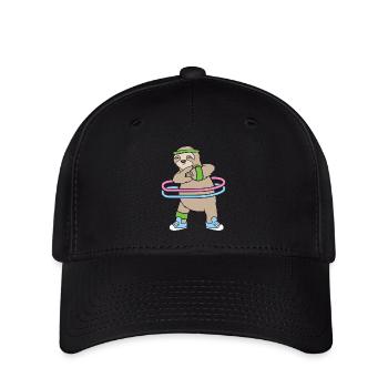 Hula Hup Hullern Huller Hoop Faultier - Flexfit Cap - Schwarz - Vorne