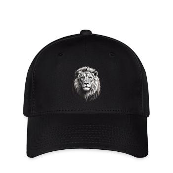 Tête de lion - Casquette Flexfit - noir - Devant